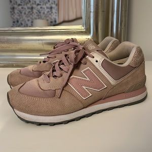 New Balance Womens 574 WL574UJE Pink Casual Shoes Sneakers Size 8.5 D